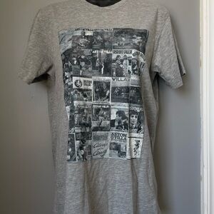 Gray Short Sleeve Tee with Vintage Graphic Design